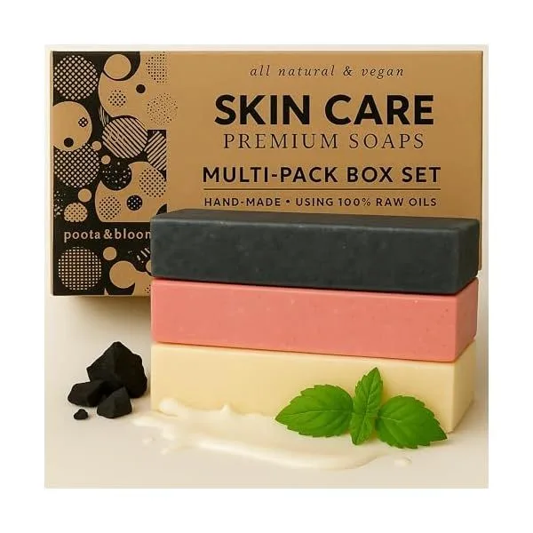 3-pack 175g - Patchouli + Goat Milk + Charcoal