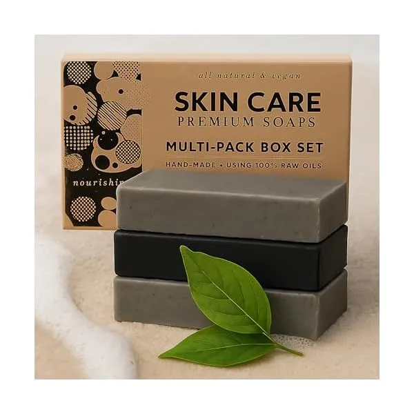 3-pack 175g - Charcoal + Dead Sea Salt + Clay