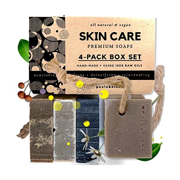 4-pack 120g - Charcoal + Clay + Dead Sea + Peat + sisal bag